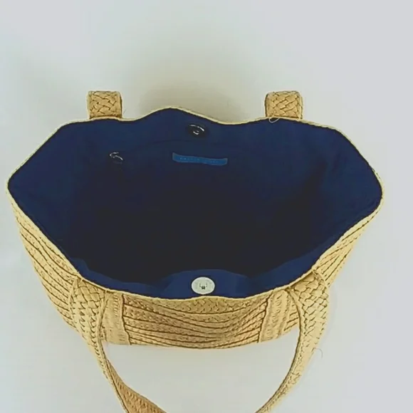 DRAPER JAMES CLASSIC WOVEN STRAW TOTE SOFT LARGE BEACH MARKET DAY TRIPPER - Picture 7 of 9